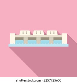 Hydro plant icon flat vector. Power energy. Electric turbine