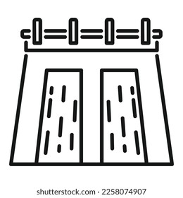 Hydro plant icon outline vector. Electric turbine. Station dam