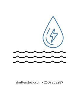 hydro power concept line icon. Simple element illustration. hydro power concept outline symbol design.