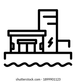 Hydro power ecology icon. Outline hydro power ecology vector icon for web design isolated on white background