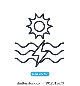 hydro power energy icon. Energy Types symbol template for graphic and web design collection logo vector illustration