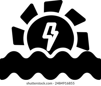 hydro power glyph icon illustration vector