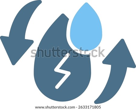 Hydro Power Glyph Two Colour Icon