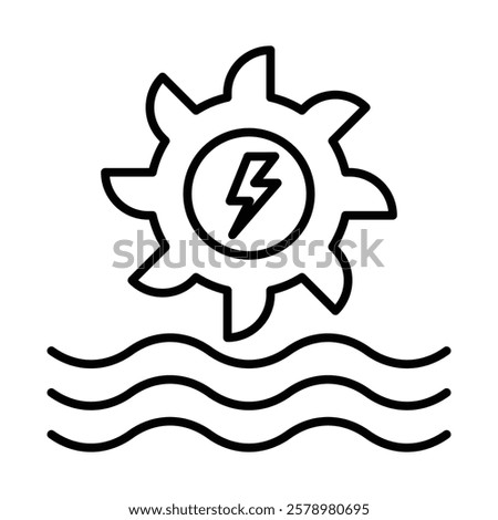 Hydro power icon Black and white logo