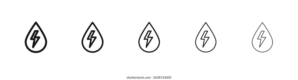 Hydro power icon flat illustration set logo