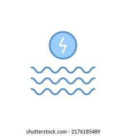 Hydro power icon. High quality coloured vector illustration.