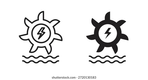 Hydro power icon illustration, thin line vector, web design sign,