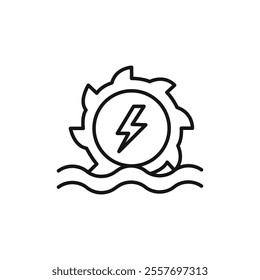 Hydro power icon Isolated flat vector in outline