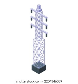 Icono de energía hidráulica. Isométrico del icono del vector de potencia hidráulica para el diseño web aislado en fondo blanco