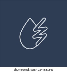 Hydro power icon. Hydro power linear design concept from Ecology collection. Simple element vector illustration on dark blue background.