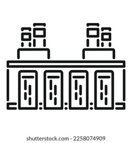 Hydro power icon outline vector. Water plant. Energy station