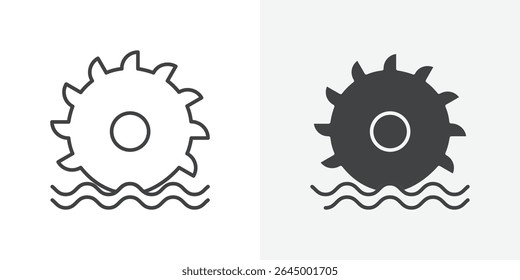 Hydro power icon Outline vector sign