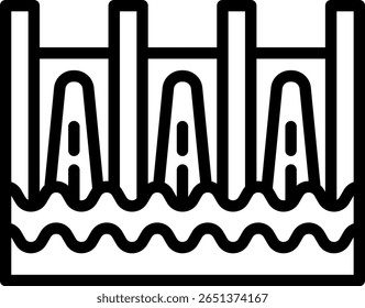 Hydro Power Icon Outline Vector Illustration