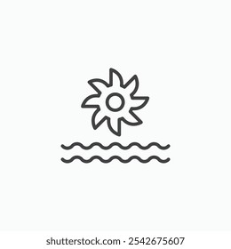 Wasserkraft-Symbol in schwarzer Farbe