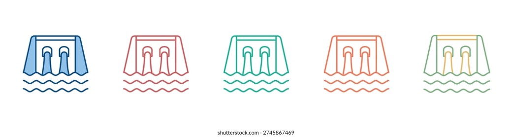 Hydro Power Icon Set Multiple Style Collection