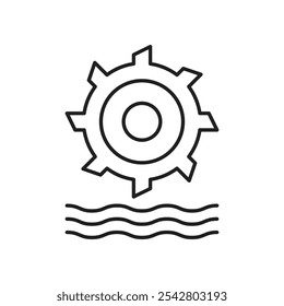 Hydro power icon simple black line style.