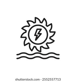 Icono de energía hidráulica Simple contorno delgado