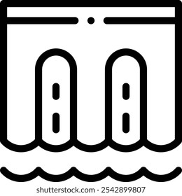 hydro power icon. Thin Linear Style Design Isolated On White Background