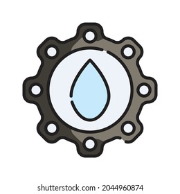 Hydro Power Icon Vector Illustration. Flat Outline Cartoon. Sustainable Energy Icon Concept Isolated Premium Vector