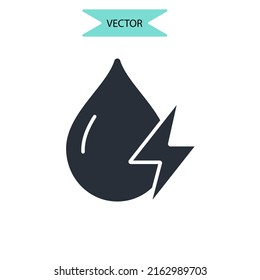 Hydro power icons  symbol vector elements for infographic web