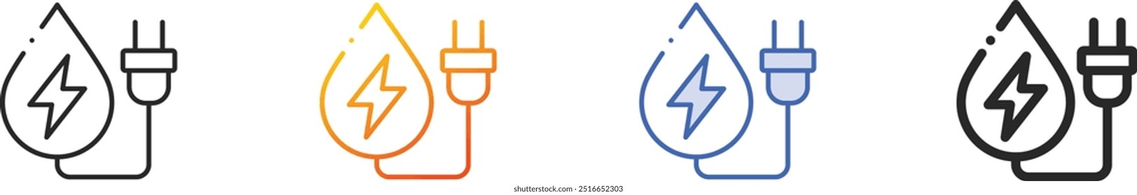hydro power icon.Thin Linear, Gradient, Blue Stroke and bold Style Design Isolated On White Background