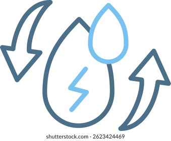 Hydro Power Line Two Colour Icon