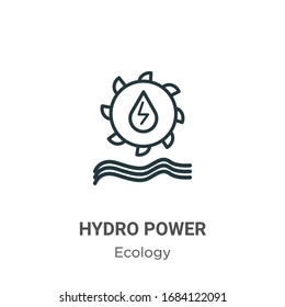 Hydro power outline vector icon. Thin line black hydro power icon, flat vector simple element illustration from editable ecology concept isolated stroke on white background