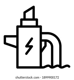 Hydro power reactor icon. Outline hydro power reactor vector icon for web design isolated on white background