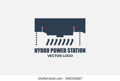hydro power station vector logo
