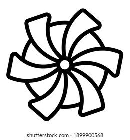 Hydro power thermal windmill icon. Outline hydro power thermal windmill vector icon for web design isolated on white background