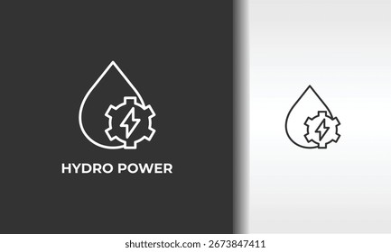 Ilustración De Símbolo Aislado De Vector De Energía Hidráulica, Icono O Logotipo