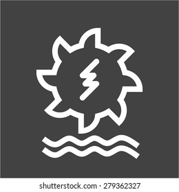 Hydro power, water, dam icon vector image. Can also be used for energy and technology. Suitable for web apps, mobile apps and print media.