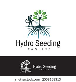 Hydro Seeding logo design template.