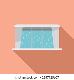 Hydro station icon flat vector. Power energy. Water turbine