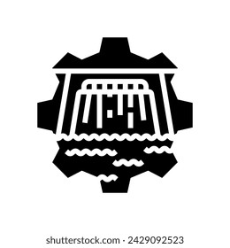hidro tecnología energía hidroeléctrica glifo icono vector. hidro tecnología energía hidroeléctrica signo. símbolo aislado ilustración