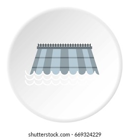 Hydro turbine icon in flat circle isolated on white background vector illustration for web