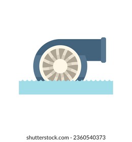 Hydro turbine icon flat vector. Power energy. Station eletric isolated