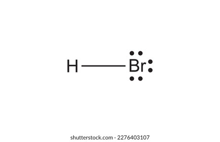 hydrobromic acid chemical structure. Hydrogen bromide HBr structure consisting of bromine and hydrogen , structural formila suitable for education isolated on a white background 