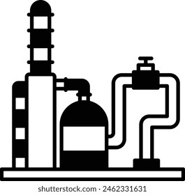 hydrocarbon catalytic cracking Concept, Steam reforming or biotreater Vector Design, crude oil and natural Liquid Gas Symbol, Petroleum and gasoline Sign, power and energy illustration
