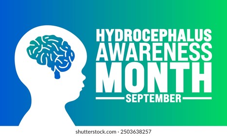 Hydrocephalus Awareness Month is observed every year in September. Holiday concept. Template for background, banner, card, poster, placard, design template with unique shapes with standard color.