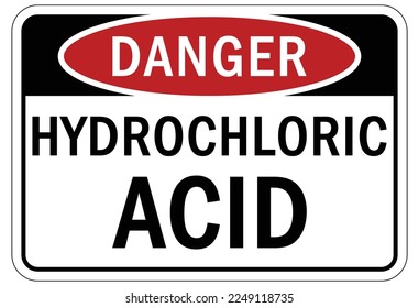 hydrochloric acid sign and label