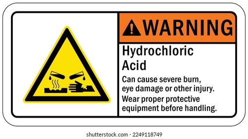 hydrochloric acid sign and label