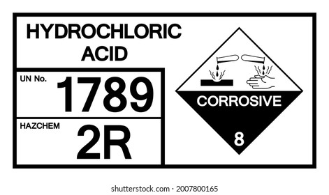 Hydrochloric Acid Symbol Sign, Vector Illustration, Isolate On White Background, Label .EPS10