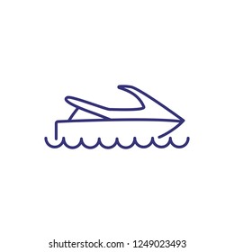Hydrocycle line icon. Waverunner on white background. Sport concept. Vector illustration can be used for topics like sport, active lifestyle, entertainment 