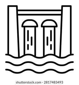 Hydroelectric Dam Clean Energy Icon