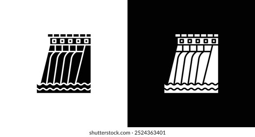 Hydroelectric dam icon Art design illustration