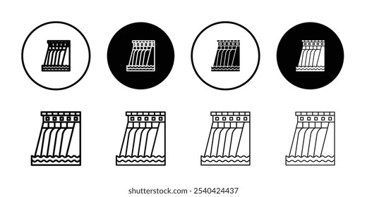 Ícone hidrelétrico da barragem Ilustração de design de arte