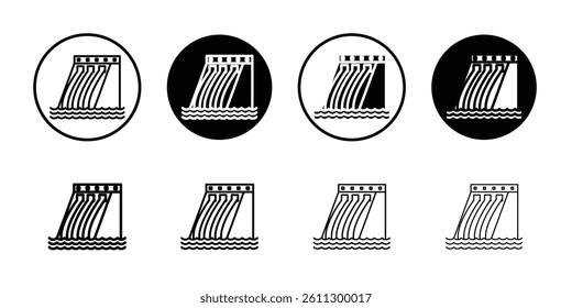 Hydroelectric dam icon Flat illustration sign