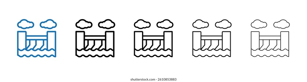 Hydroelectric dam icon Outline vector logo for web ui