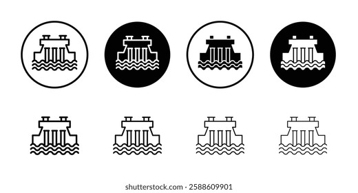 Hydroelectric dam icon Simple outline vector logo